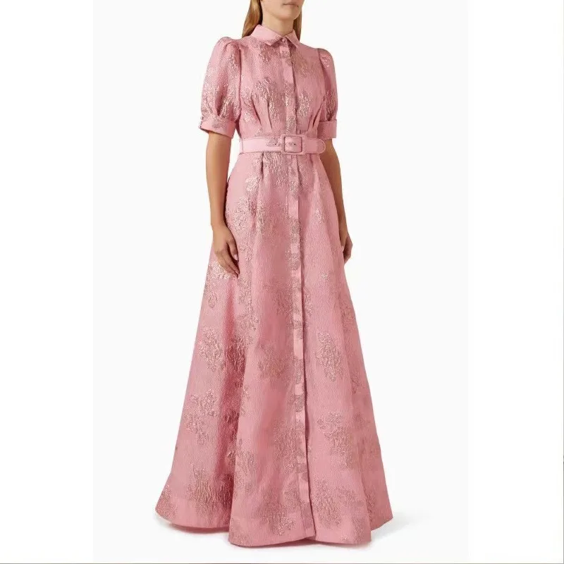 Elegant Dress 2026 Summer New Retro Graceful Dobby Pink Slim Fit Long Party Maxi Dress Large Swing Short Sleeve Plus Size
Elegant Dress 2026 Summer New Retro Graceful Dobby Pink Slim Fit Long Party Maxi Dress Large Swing Short Sleeve Plus Size