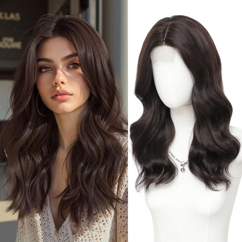 New European and American women's wig with small lace front, middle-parted curly hair, high-temperature synthetic fiber headpiec
New European and American women's wig with small lace front, middle-parted curly hair, high-temperature synthetic fiber headpiec