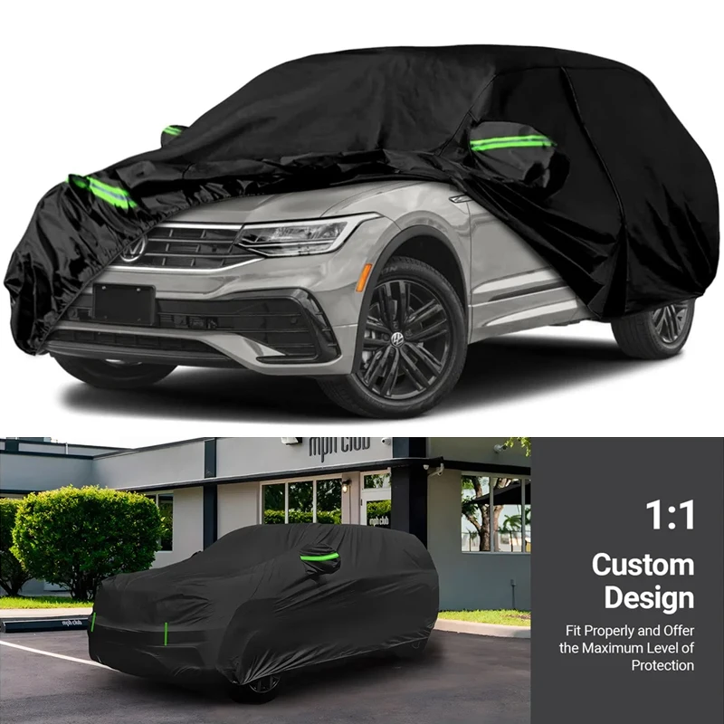 Водонепроницаемый автомобильный чехол на заказ для VW Tiguan SWB 2007-2025 годов с ветрозащитной лентой на молнии двери для защиты от снега, дождя, пыли и града
Водонепроницаемый автомобильный чехол на заказ для VW Tiguan SWB 2007-2025 годов с ветрозащитной лентой на молнии двери для защиты от снега, дождя, пыли и града