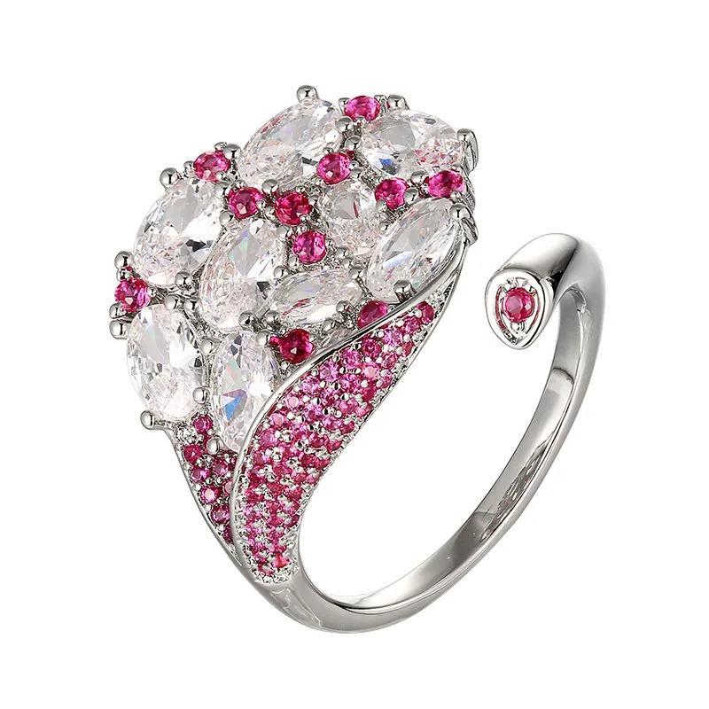 Luxury Full Zircon Inlaid Open Ring with Aquamarine & Ruby For Women Elegant Fashion High End Fine Jewelry Gift
Luxury Full Zircon Inlaid Open Ring with Aquamarine & Ruby For Women Elegant Fashion High End Fine Jewelry Gift