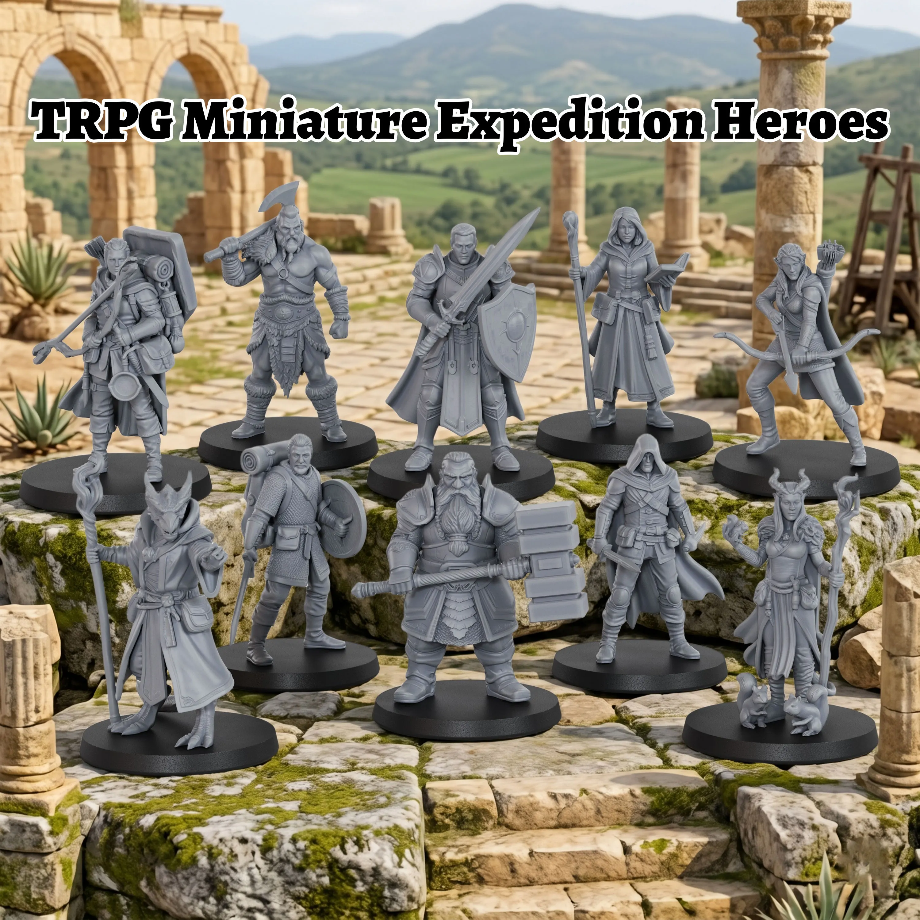 Fantasy Expedition Heroes Miniature Set - 25mm TTRPG Figures, Tabletop Accessory, Collectible Gift for Fantasy Quest & Dungeon
Fantasy Expedition Heroes Miniature Set - 25mm TTRPG Figures, Tabletop Accessory, Collectible Gift for Fantasy Quest & Dungeon