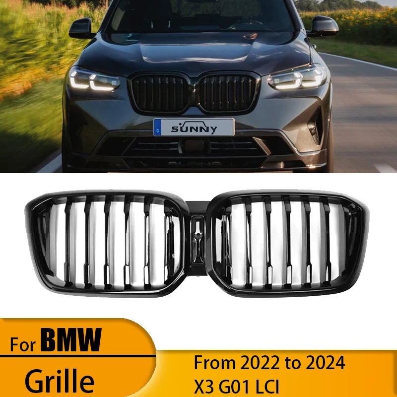 Подходит для BMW X3 Series 2022+ G01 lci, однолинейная глянцевая черная модель, центральная сетка, модифицированная решетка воздухозаборника
Подходит для BMW X3 Series 2022+ G01 lci, однолинейная глянцевая черная модель, центральная сетка, модифицированная решетка воздухозаборника