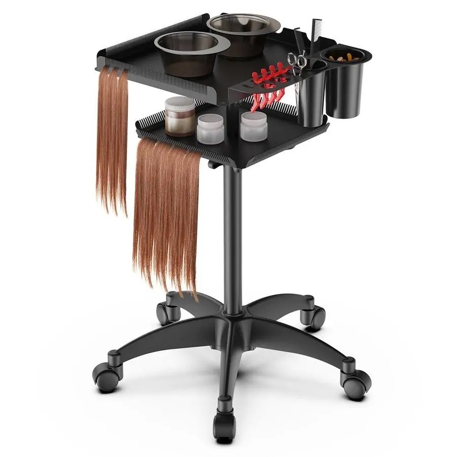 Salon Tray on Wheels with Braiding Hair Platform, Metal Salons Tray Cart with 2 Magnetic Bowls, Hairstylist Tray for Salon Stat
Salon Tray on Wheels with Braiding Hair Platform, Metal Salons Tray Cart with 2 Magnetic Bowls, Hairstylist Tray for Salon Stat