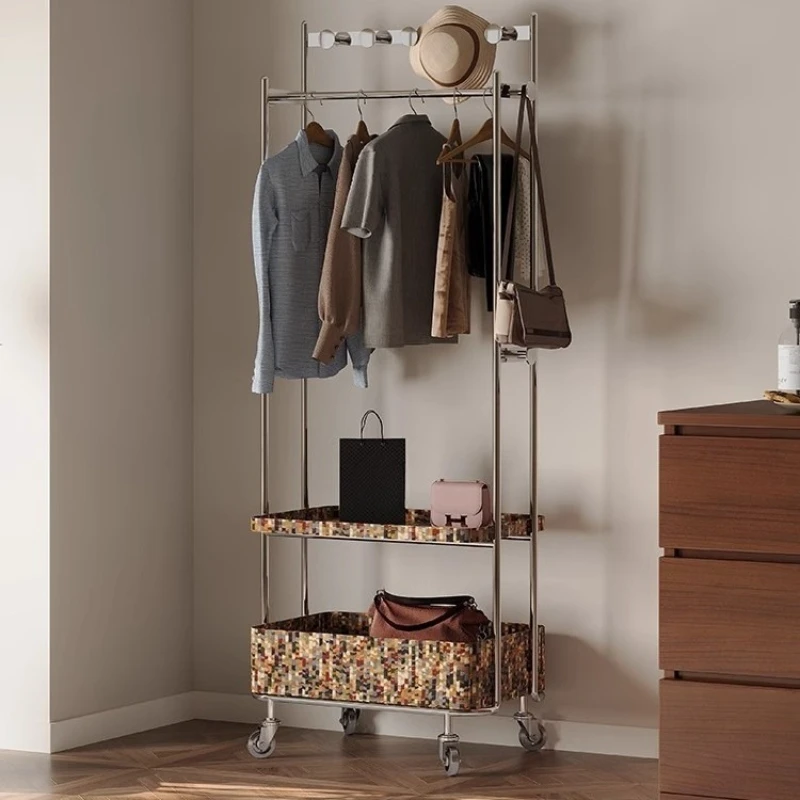 Movable Floor Coat Rack Stainless Steel Shelf Bedroom Living Room Household Basket Hanger
Movable Floor Coat Rack Stainless Steel Shelf Bedroom Living Room Household Basket Hanger