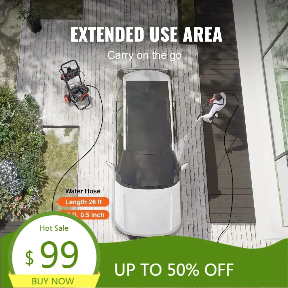 Газовая мойка высокого давления на 3400 фунтов на квадратный дюйм, 2,6 галлона в минуту с распылителем, удлинителем и 5 насадками, медным насосом"
Газовая мойка высокого давления на 3400 фунтов на квадратный дюйм, 2,6 галлона в минуту с распылителем, удлинителем и 5 насадками, медным насосом"