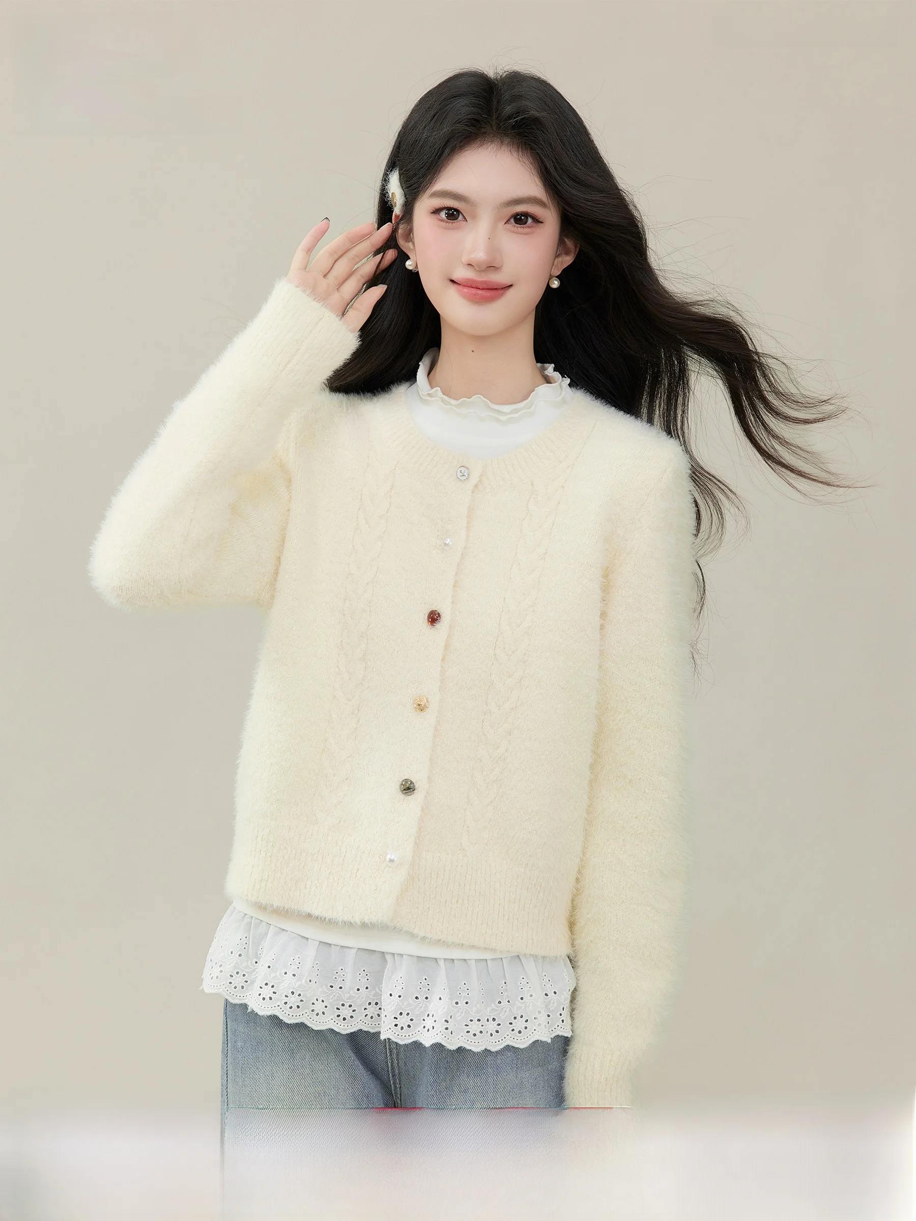 Lingjiu Velvet Star Women's Knitted Sweater Coat Soft Comfortable Long Sleeve Princess Style Fashionable Spring New Arrival
Lingjiu Velvet Star Women's Knitted Sweater Coat Soft Comfortable Long Sleeve Princess Style Fashionable Spring New Arrival