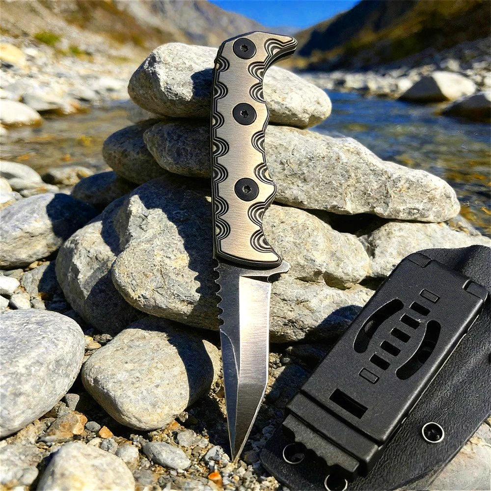 Portable Multi-Function Fixed-Blade Knife with Sheath Durable Pocket Tool, 7Cr13Mov Blade G10 Handle Everyday Climbing Knife
Portable Multi-Function Fixed-Blade Knife with Sheath Durable Pocket Tool, 7Cr13Mov Blade G10 Handle Everyday Climbing Knife
