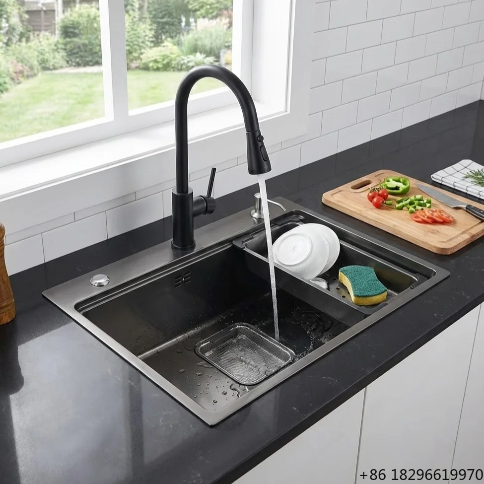 Leimanxi High Quality SUS304 Stainless Steel Large Single Sink 3+0.75mm Thickness Modern Kitchen Sink Model 7046/7646
Leimanxi High Quality SUS304 Stainless Steel Large Single Sink 3+0.75mm Thickness Modern Kitchen Sink Model 7046/7646