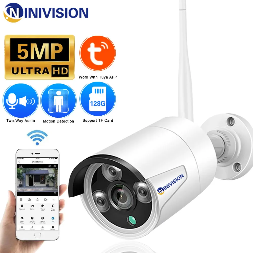 5MP Tuya Smart Life Home Human Detect Security Camera Audio Outdoor Street Wifi CCTV Infrared Night Vision Bullet Camera Video
5MP Tuya Smart Life Home Human Detect Security Camera Audio Outdoor Street Wifi CCTV Infrared Night Vision Bullet Camera Video
