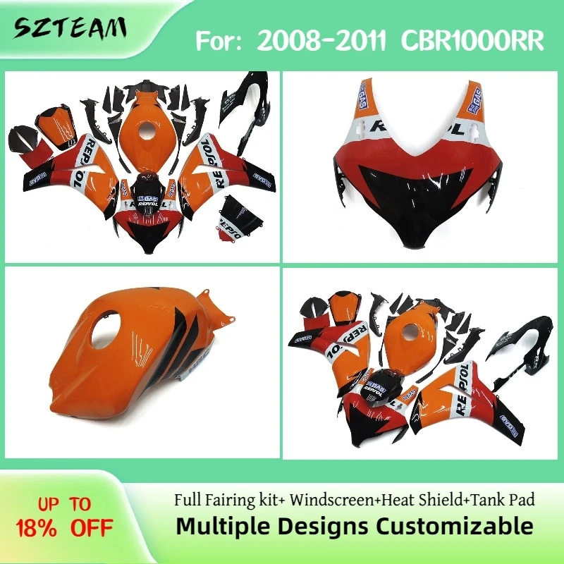 Комплект обтекателей для Honda CBR 1000RR 2008-2011, простая установка, высококачественные литые мотоциклетные обтекатели CBR1000RR 08-11
Комплект обтекателей для Honda CBR 1000RR 2008-2011, простая установка, высококачественные литые мотоциклетные обтекатели CBR1000RR 08-11