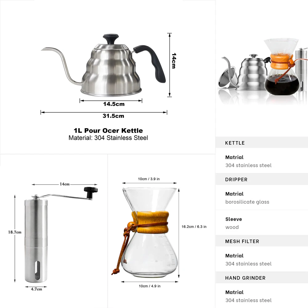 Reusable Stainless Steel Filter and Cork Grip for Home Chemex Cafetera 400Ml Coffee Grinder and 20 Ounces Coffee Drip Filter
Reusable Stainless Steel Filter and Cork Grip for Home Chemex Cafetera 400Ml Coffee Grinder and 20 Ounces Coffee Drip Filter