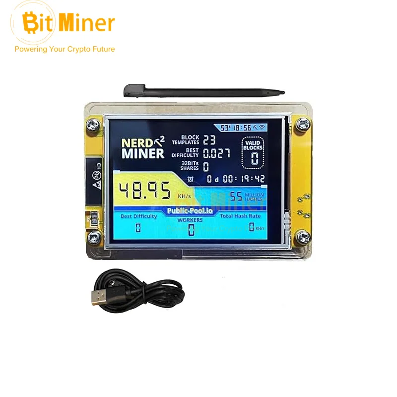 NerdMiner V2 350kh/s 2.8 Inch Mini Bitcoin Miner nm miner nmminers lottery miners BTC solo miner crypto lottery mining machine
NerdMiner V2 350kh/s 2.8 Inch Mini Bitcoin Miner nm miner nmminers lottery miners BTC solo miner crypto lottery mining machine