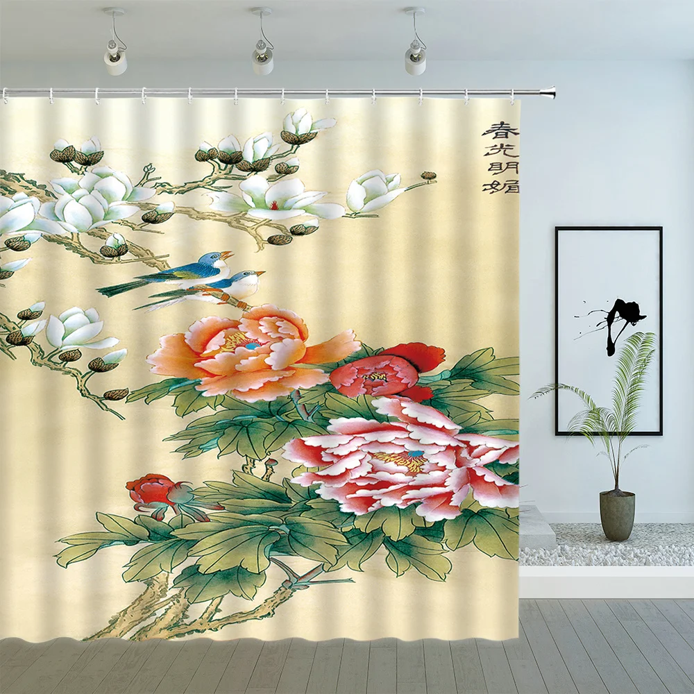 Ink Painting Shower Curtains Chinese Style Flower Plant Scenery Bird Illustrator Pattern Bathroom Decor Waterproof Cloth Curtain
Ink Painting Shower Curtains Chinese Style Flower Plant Scenery Bird Illustrator Pattern Bathroom Decor Waterproof Cloth Curtain