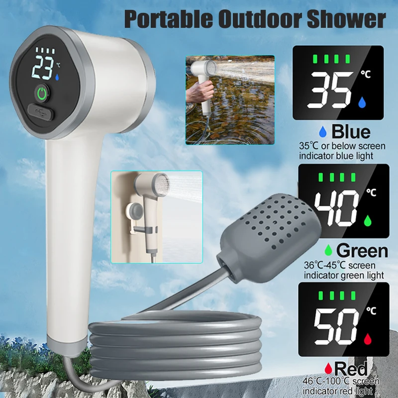 Electric Shower Cordless Handheld Shower Head Rechargeable Human Tourist Mobile Shower for Camping Outdoor Garden Country House
Electric Shower Cordless Handheld Shower Head Rechargeable Human Tourist Mobile Shower for Camping Outdoor Garden Country House