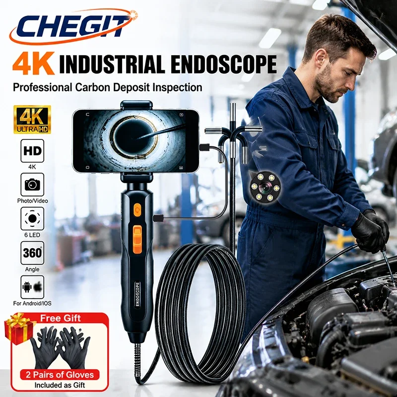 4K UHD Articulating Borescope Endoscope Camera 360° Articulated Inspection Borescope Camera For Android/iOS Phone Home use
4K UHD Articulating Borescope Endoscope Camera 360° Articulated Inspection Borescope Camera For Android/iOS Phone Home use