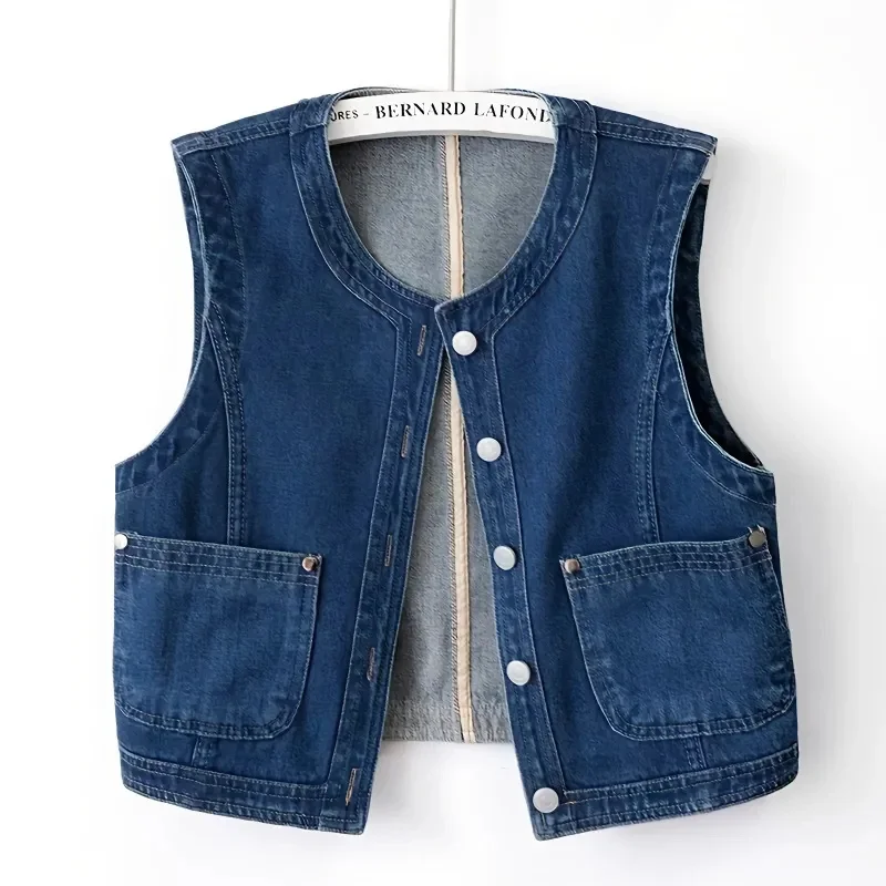 2025 Fashion Denim Jacket Vest Women Short Coat Jean Waistcoat Sleeveless Casual Top Streetwear Chaqueta Outerwear Spring Summer
2025 Fashion Denim Jacket Vest Women Short Coat Jean Waistcoat Sleeveless Casual Top Streetwear Chaqueta Outerwear Spring Summer