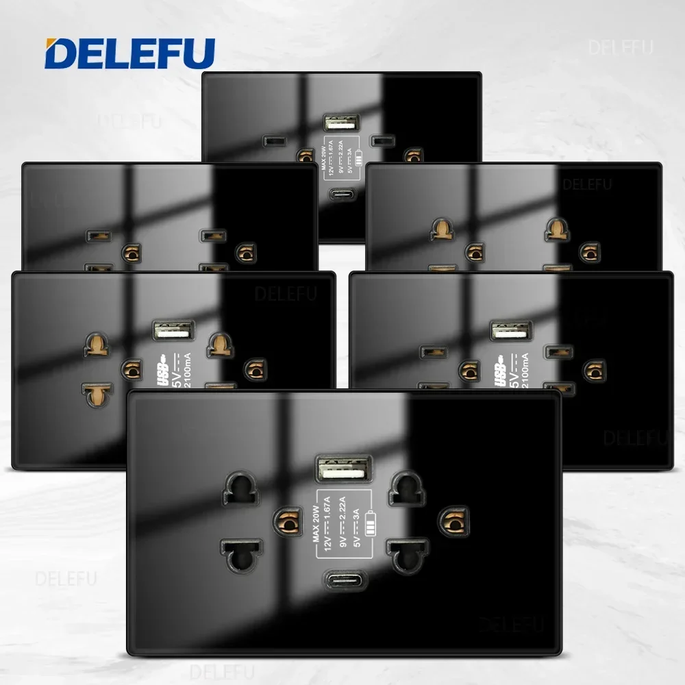 DELEFU панель из закаленного стекла, мексиканский стандарт, тип C, американская розетка с быстрой зарядкой, 124*76 мм, настенная розетка, черный
DELEFU панель из закаленного стекла, мексиканский стандарт, тип C, американская розетка с быстрой зарядкой, 124*76 мм, настенная розетка, черный