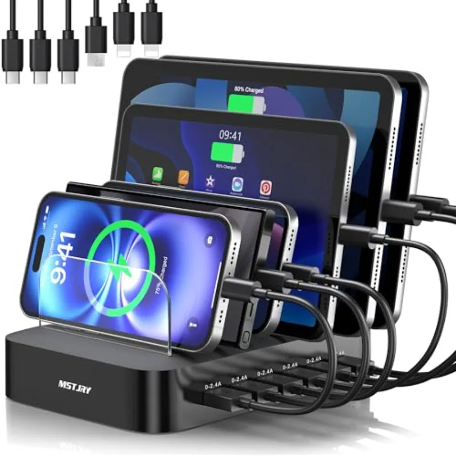 Зарядная станция для нескольких устройств: 6-портовая USB-зарядная станция — семейный органайзер для зарядки нескольких устройств — разработана для
Зарядная станция для нескольких устройств: 6-портовая USB-зарядная станция — семейный органайзер для зарядки нескольких устройств — разработана для