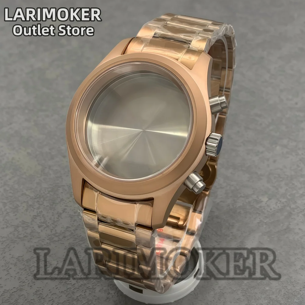 LARIMOKER 38mm Matte Rose Gold Stainless Steel Case Sapphire Glass Butterfly Clasp Fit VK63 VK64 Quartz Chronograph Movement
LARIMOKER 38mm Matte Rose Gold Stainless Steel Case Sapphire Glass Butterfly Clasp Fit VK63 VK64 Quartz Chronograph Movement