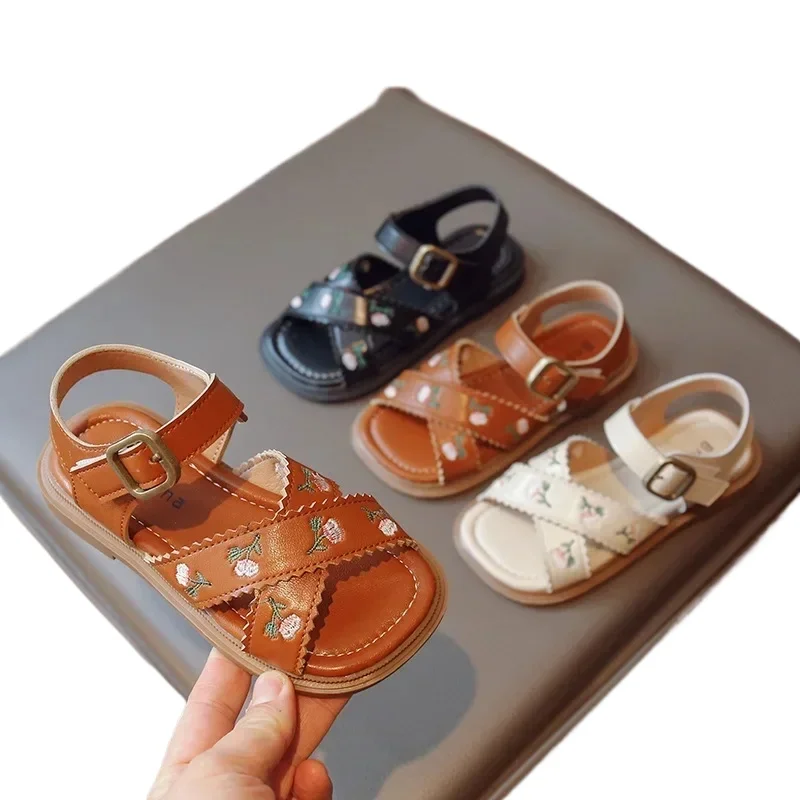 Girls Sandals Summer Ancient Children Princess Flat Sandals Embroider Flower Versatile Kids Open-toe Beach Shoes
Girls Sandals Summer Ancient Children Princess Flat Sandals Embroider Flower Versatile Kids Open-toe Beach Shoes