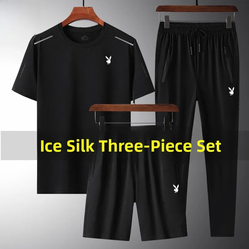 Summer Men's Casual Sportswear Set Loose Qui Dry Ice Silk Running Fitn ort Sve Pants 3 Two-Piece Set
Summer Men's Casual Sportswear Set Loose Qui Dry Ice Silk Running Fitn ort Sve Pants 3 Two-Piece Set