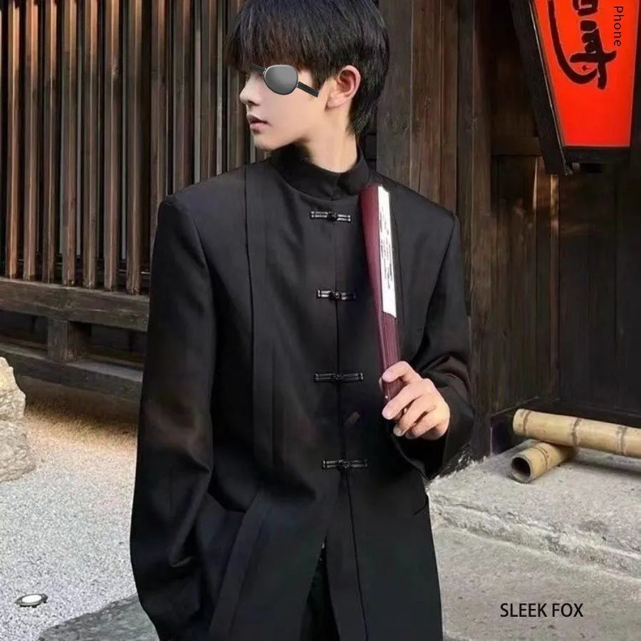 New Chinese Sle Retro Button Men's Bla Faion Spring Casual Suit Top Stand Fit Tee Button Cuff Non-ironed Proc
New Chinese Sle Retro Button Men's Bla Faion Spring Casual Suit Top Stand Fit Tee Button Cuff Non-ironed Proc