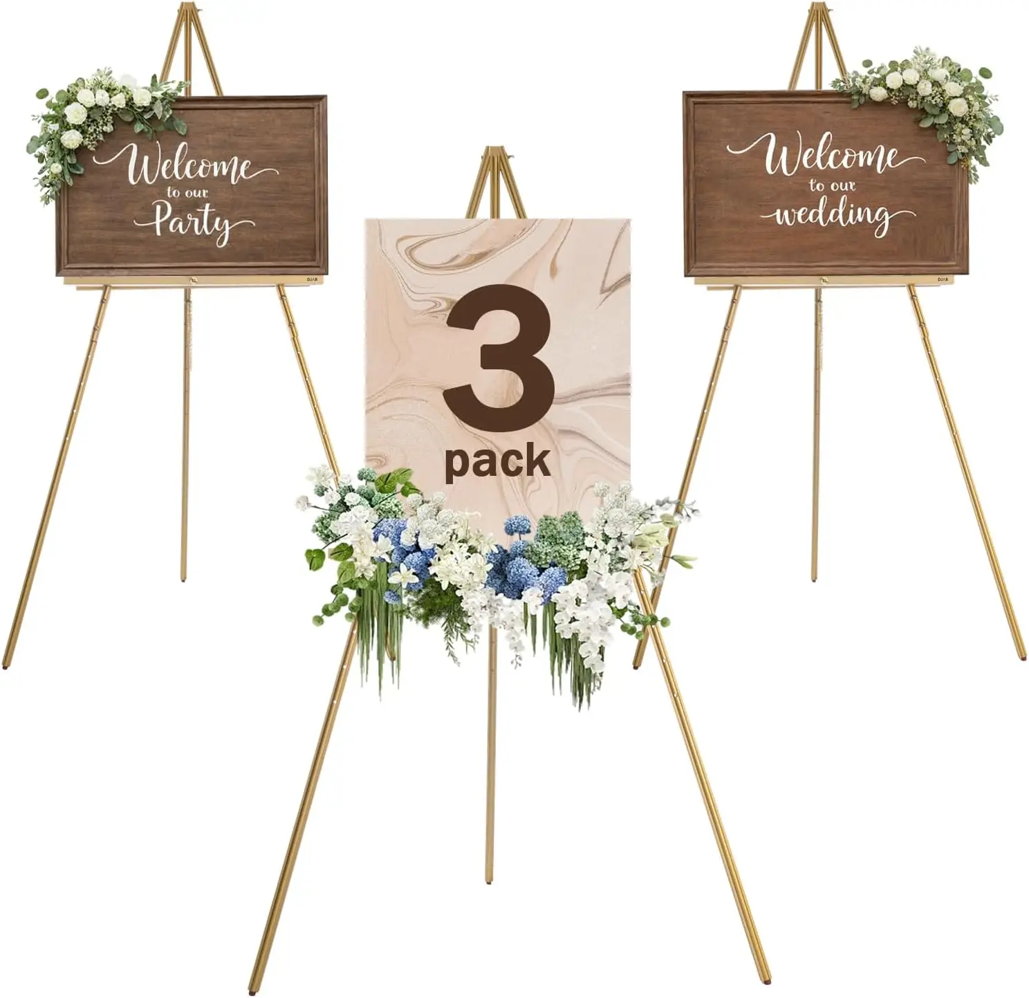 63" Wooden Easel Stand for Sign with Adjustable Height, Dual-Use Floor Display for Wedding, Welcome Board, Poster, Picture
63" Wooden Easel Stand for Sign with Adjustable Height, Dual-Use Floor Display for Wedding, Welcome Board, Poster, Picture