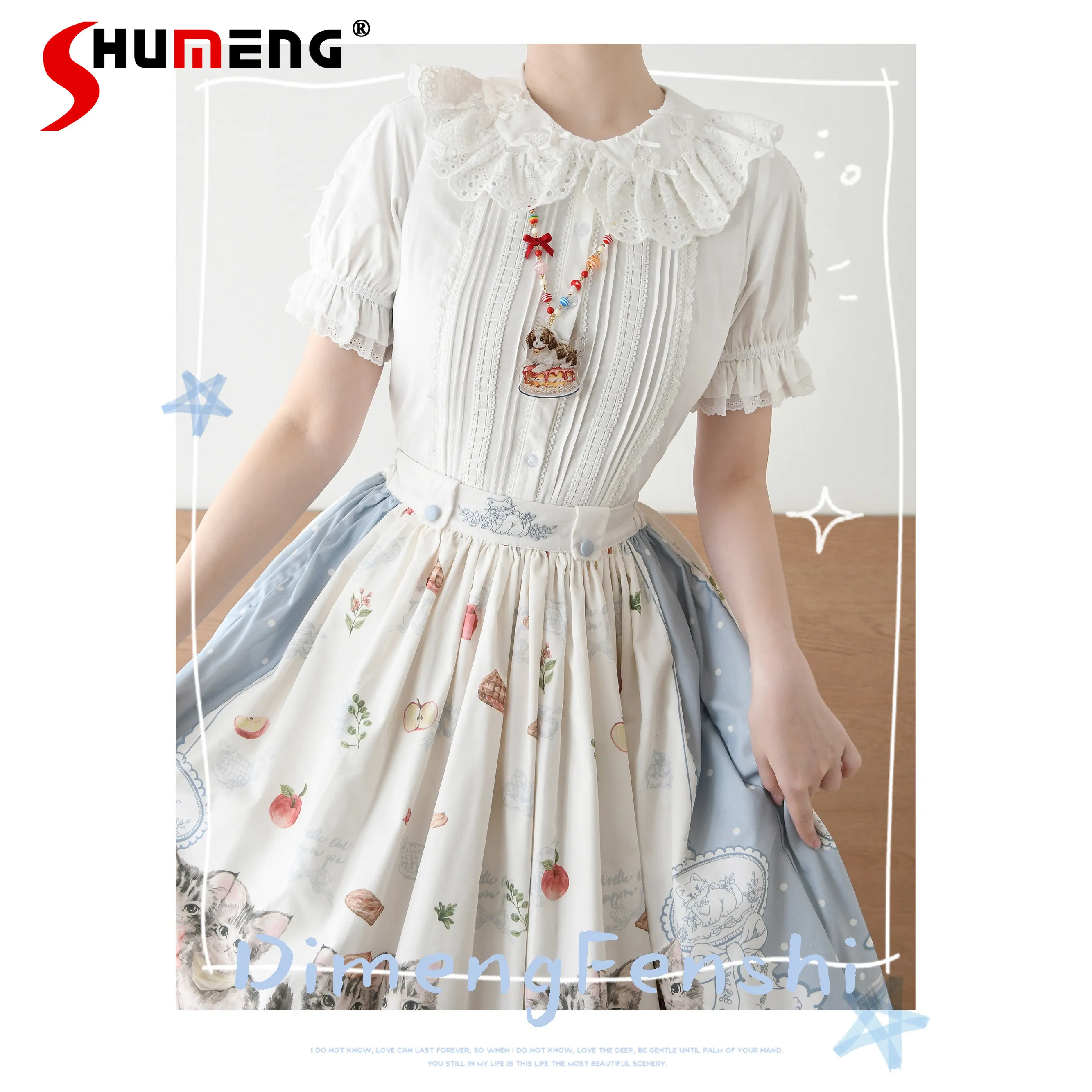Original Japanese Elegant Sweet Lace Splicing Bow Doll Collar Short Sleeve Single-Breasted Slim Versatile Lolita Shirt Top Women
Original Japanese Elegant Sweet Lace Splicing Bow Doll Collar Short Sleeve Single-Breasted Slim Versatile Lolita Shirt Top Women