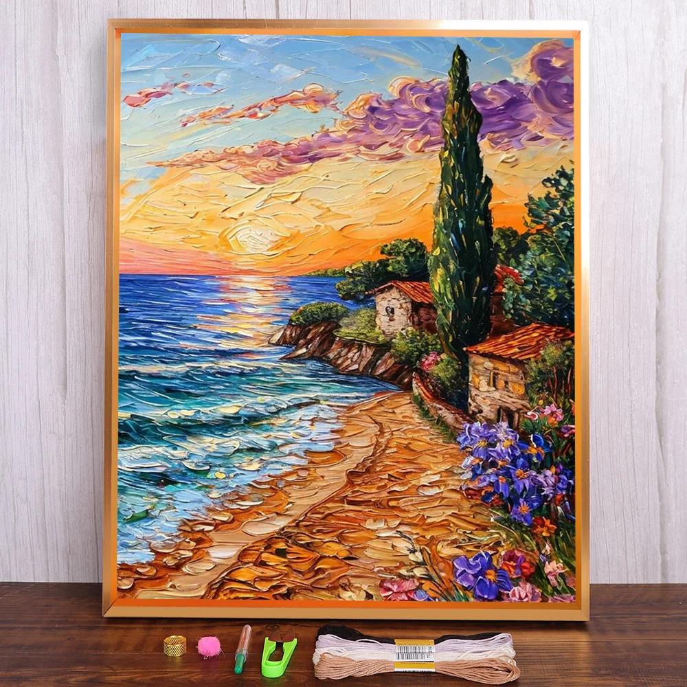 Seaside Landscape Printed Fabric Cross-Stitch DIY Embroidery Complete Kit Sewing Hobby Handicraft Painting Gift Sales Jewelry
Seaside Landscape Printed Fabric Cross-Stitch DIY Embroidery Complete Kit Sewing Hobby Handicraft Painting Gift Sales Jewelry