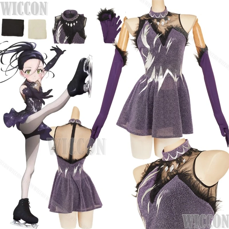 Hikaru Kamisaki Anime Medalist Cosplay Costume Purple Gym Suit Gloves Skating Dress Cute Sports Girl Women Halloween Customized
Hikaru Kamisaki Anime Medalist Cosplay Costume Purple Gym Suit Gloves Skating Dress Cute Sports Girl Women Halloween Customized