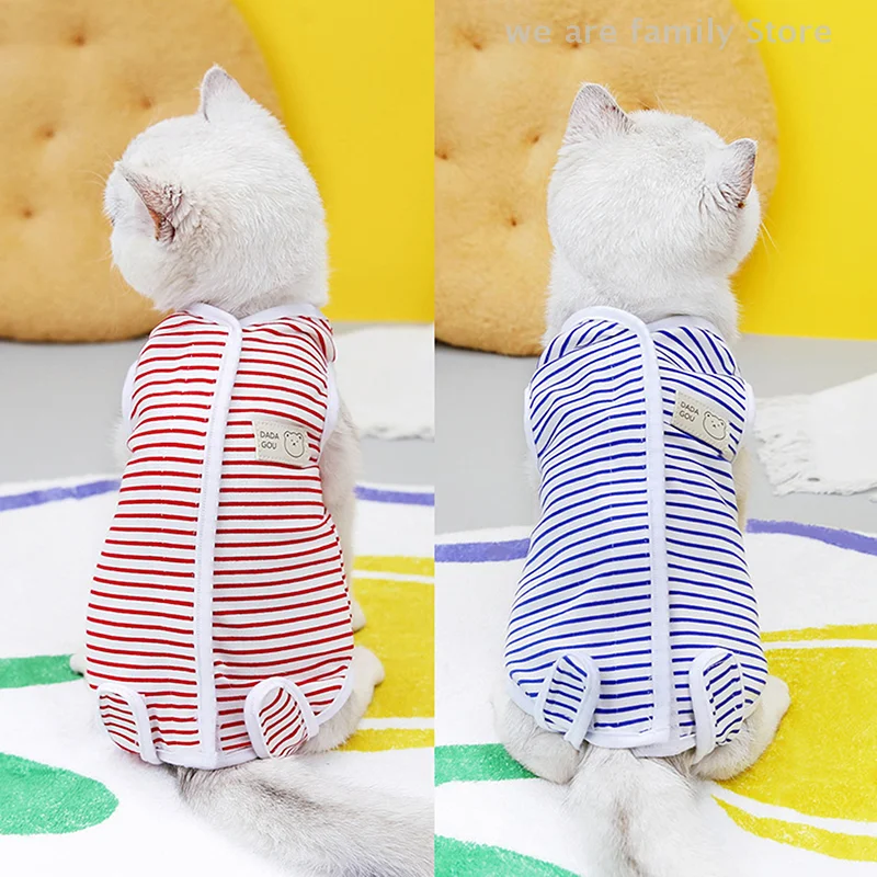 Fashion Striped Cat Sterilization Suit Pet Sterilization Suit Cat Postpartum Clothes Surgical Suit Anti Licking Weaning Suit
Fashion Striped Cat Sterilization Suit Pet Sterilization Suit Cat Postpartum Clothes Surgical Suit Anti Licking Weaning Suit