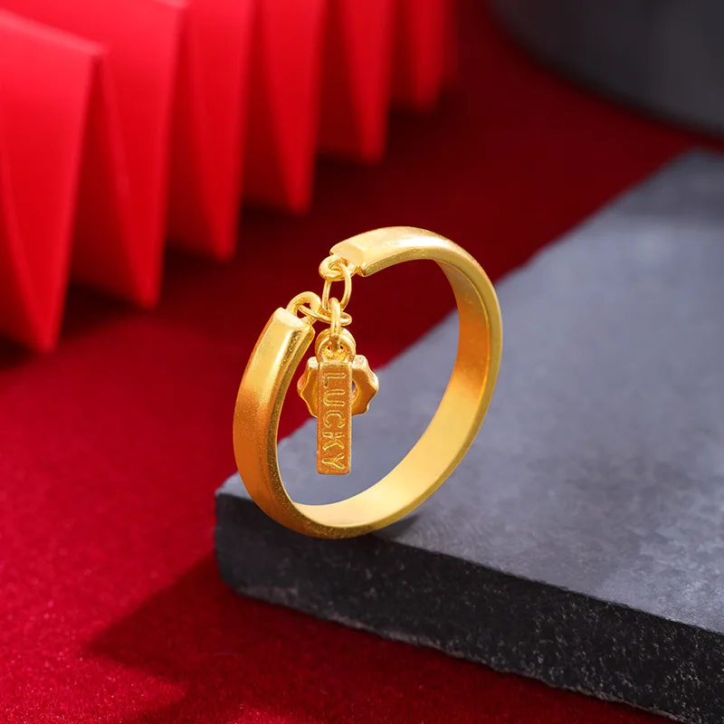Original 14k Gold Color Rings Bright Lucky Hanger Ring for Women Fine Jewelry Wedding Party Ring Gifts Not Fade
Original 14k Gold Color Rings Bright Lucky Hanger Ring for Women Fine Jewelry Wedding Party Ring Gifts Not Fade