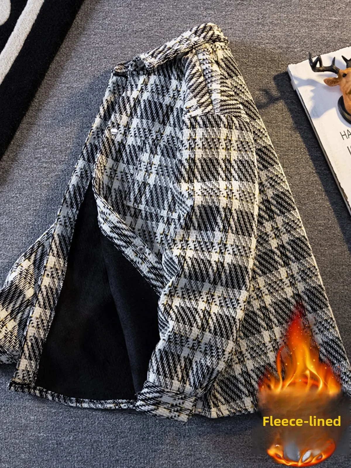 Retro Plaid Fragrance Style Men's Jacket Autumn Winter Fleece Lined Loose Casual Fashion Brand Turn-down Collar Short Coat
Retro Plaid Fragrance Style Men's Jacket Autumn Winter Fleece Lined Loose Casual Fashion Brand Turn-down Collar Short Coat