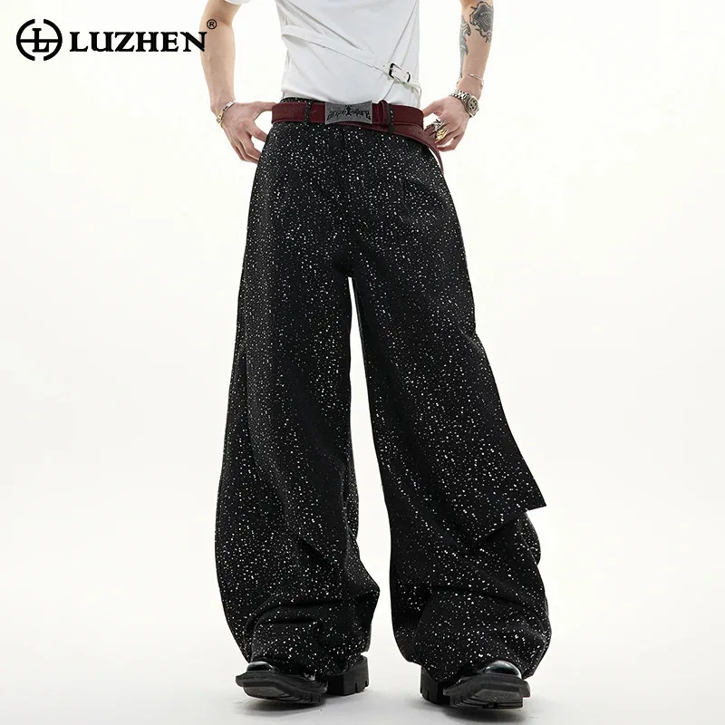 LUZHEN 2025 New Sequin Decorate Loose Fold Design Wide Leg Casual Pants Men's Trendy High Quality Luxury Street Trousers JY1969
LUZHEN 2025 New Sequin Decorate Loose Fold Design Wide Leg Casual Pants Men's Trendy High Quality Luxury Street Trousers JY1969