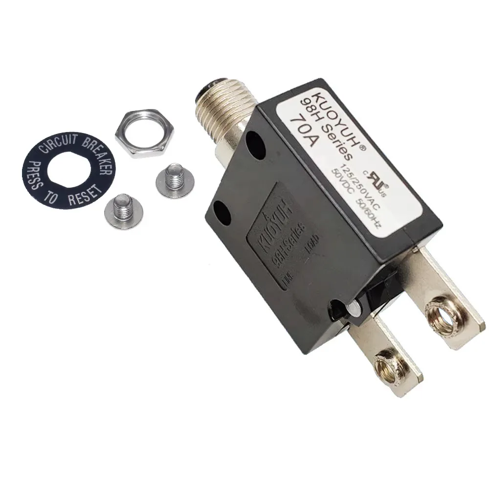 Kuoyuh Electronic 98H Series 70A Auto Recloser Disyuntor Circuit Breaker Thermal Protector For Pump
Kuoyuh Electronic 98H Series 70A Auto Recloser Disyuntor Circuit Breaker Thermal Protector For Pump