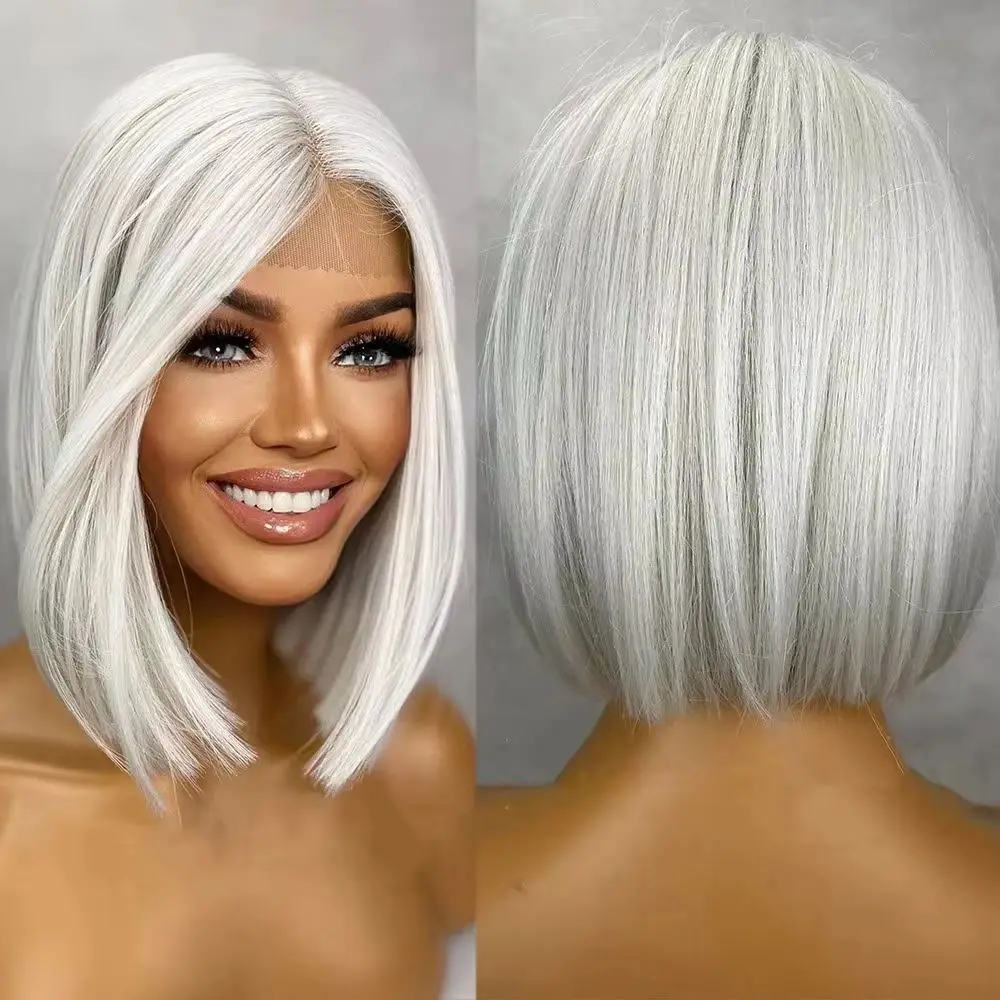 #60 Platinum Blonde 13x4 Lace Frontal Bob Wigs for Women Straight Short Lace Front Wig Synthetic PrePlucked Cosplay Daily Wear
#60 Platinum Blonde 13x4 Lace Frontal Bob Wigs for Women Straight Short Lace Front Wig Synthetic PrePlucked Cosplay Daily Wear