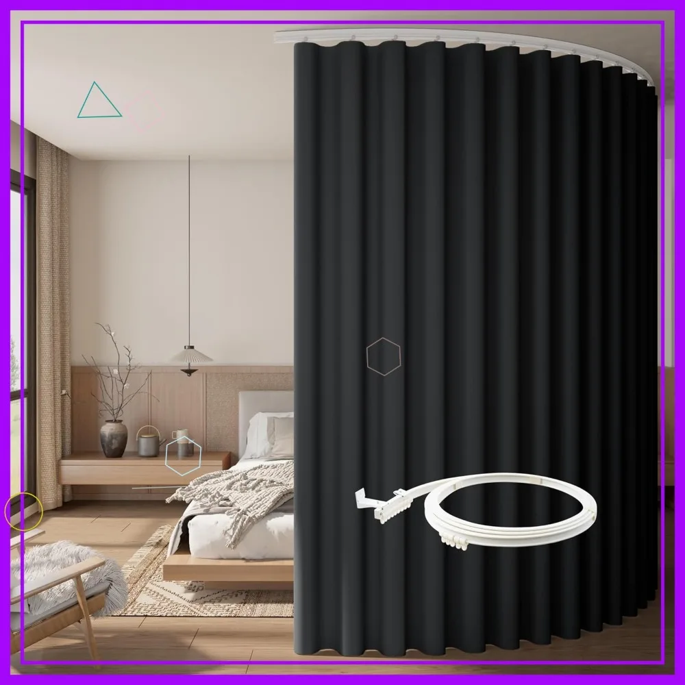 Занавеска-разделитель затемнения с гибкой дорожкой, очень широкая от пола до потолка для спальни/офиса/гостиной, черная, W120 x L84
Занавеска-разделитель затемнения с гибкой дорожкой, очень широкая от пола до потолка для спальни/офиса/гостиной, черная, W120 x L84