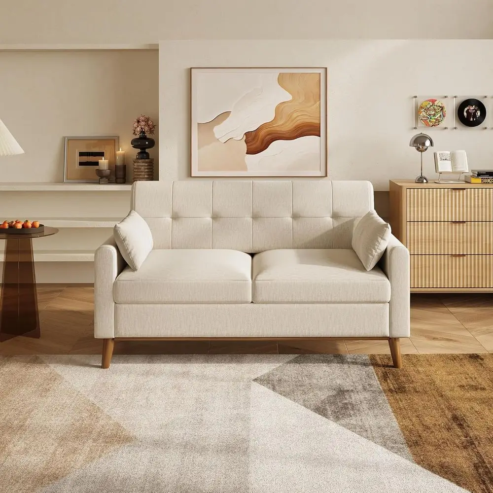 62 Modern Button-Tufted Loveseat, Solid Wood Frame, Beige Upholstered Couch for Living Room or Bedroom
62 Modern Button-Tufted Loveseat, Solid Wood Frame, Beige Upholstered Couch for Living Room or Bedroom