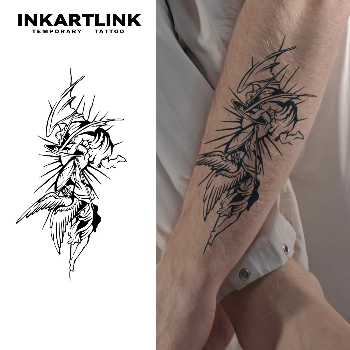 Angels and Devils temporary tattoo sticker, waterproof magic tattoo, lasts to 15 days fake tattoo, semi permanent tattoo
Angels and Devils temporary tattoo sticker, waterproof magic tattoo, lasts to 15 days fake tattoo, semi permanent tattoo