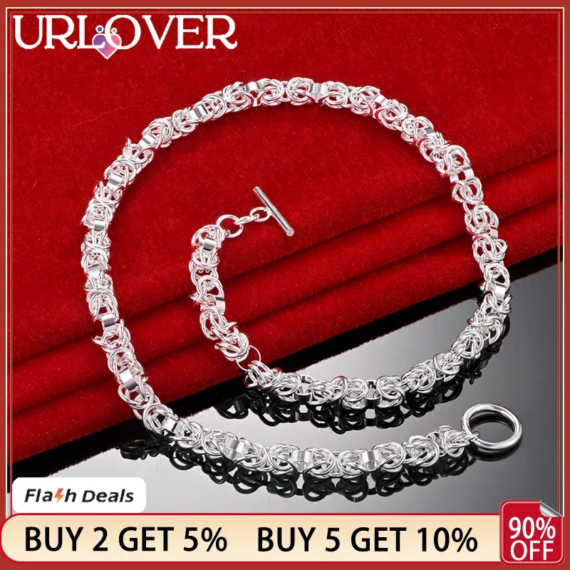 URLOVER 925 Sterling Silver Man Necklace For Woman High Quality Geometry Chain Party Wedding Birthday Gift Fashion Jewelry
URLOVER 925 Sterling Silver Man Necklace For Woman High Quality Geometry Chain Party Wedding Birthday Gift Fashion Jewelry
