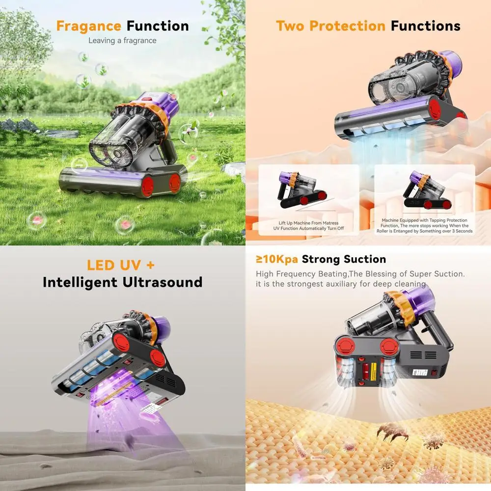 Ultrasonic Mattress Cleaner with UV, 400W, 10kPa Suction, High Heat, Handheld Bed Vacuum
Ultrasonic Mattress Cleaner with UV, 400W, 10kPa Suction, High Heat, Handheld Bed Vacuum