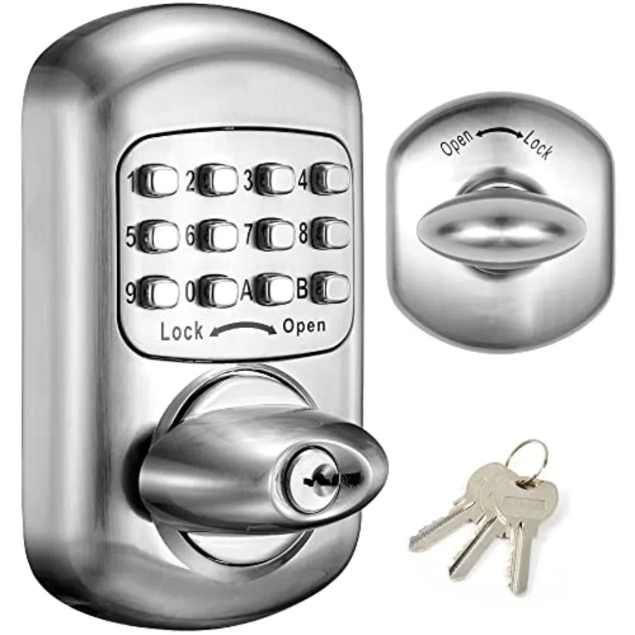 Keyless Deadbolt Keypad Entry Door Lock Alloy Sabbath Lock 100% Mechanical Shabbos Lock No Risk of Low Power, Silver
Keyless Deadbolt Keypad Entry Door Lock Alloy Sabbath Lock 100% Mechanical Shabbos Lock No Risk of Low Power, Silver