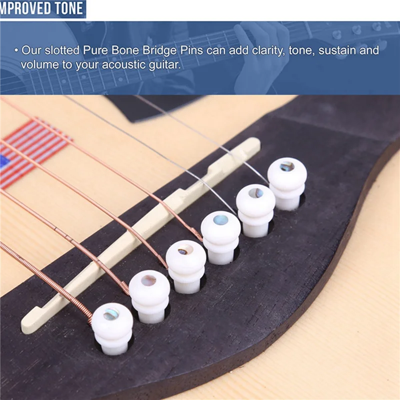 【Must-Haves】60X Guitar Cattle Bone Material Acoustic Guitar Bridge Pins With Pearl Shell Dot For Acoustic Folk Guitar Accessorie
【Must-Haves】60X Guitar Cattle Bone Material Acoustic Guitar Bridge Pins With Pearl Shell Dot For Acoustic Folk Guitar Accessorie