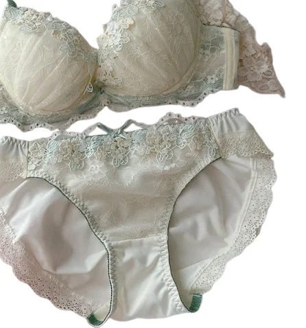 KUCLUT Girls' underwear flowers water-soluble embroidery lingerie with panties sexy thin large size gathered underwire bra set
KUCLUT Girls' underwear flowers water-soluble embroidery lingerie with panties sexy thin large size gathered underwire bra set