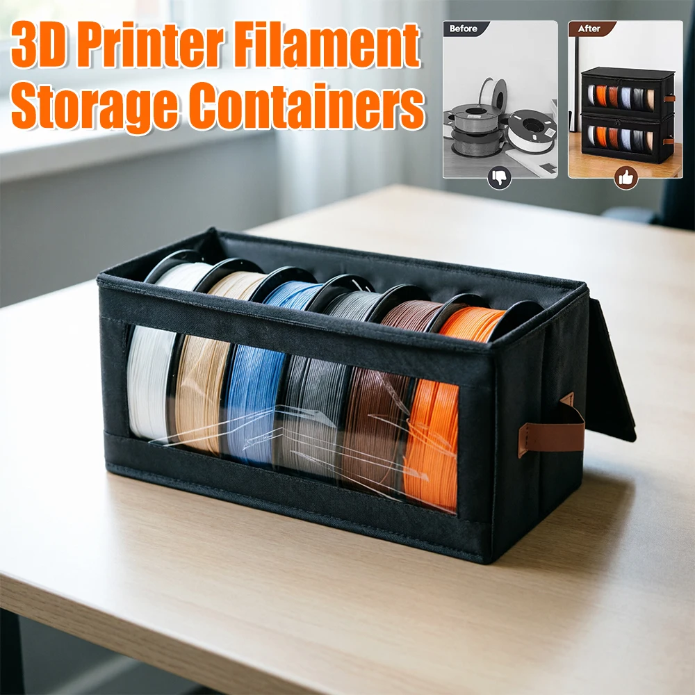 3D Printer Filament Storage Containers with Desiccants Filament Rack and Organizer Box 4 Spools 1KG for 3D Printing Enthusiasts
3D Printer Filament Storage Containers with Desiccants Filament Rack and Organizer Box 4 Spools 1KG for 3D Printing Enthusiasts