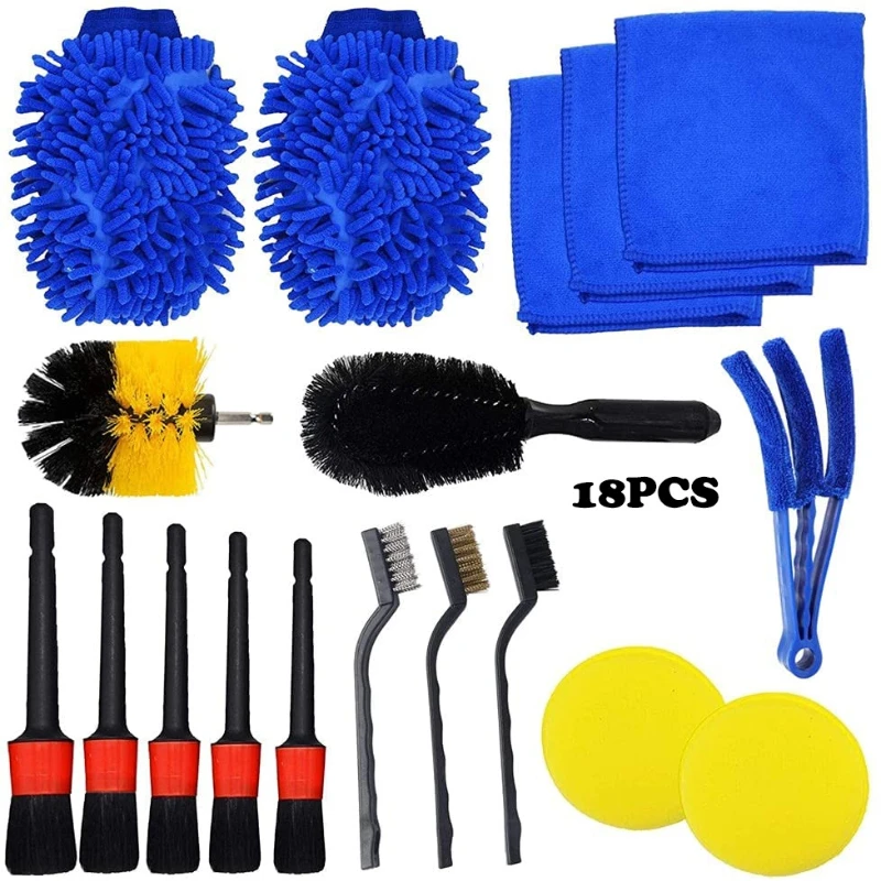 18PCS Car Cleaning Kit Interior Dusting Blinds Detail Brush Wheel Brush Car Wash Gloves Rag Sponge
18PCS Car Cleaning Kit Interior Dusting Blinds Detail Brush Wheel Brush Car Wash Gloves Rag Sponge
