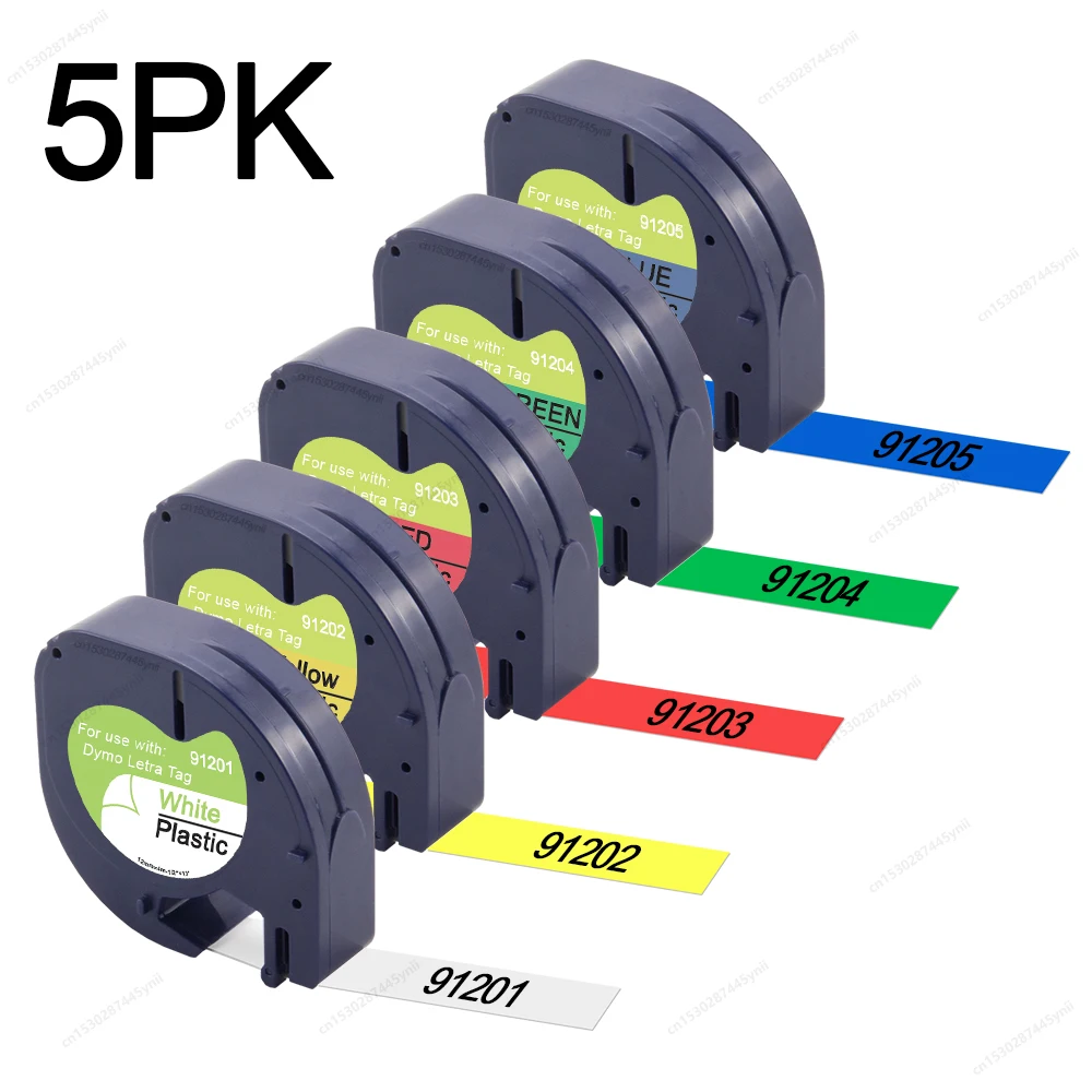 2/5PK 91201 Compatible for Dymo LetraTag Label Tape 91331 12267 91200 91202 91203 91204 12mm LT Tape for Dymo LT100H Label Maker
2/5PK 91201 Compatible for Dymo LetraTag Label Tape 91331 12267 91200 91202 91203 91204 12mm LT Tape for Dymo LT100H Label Maker