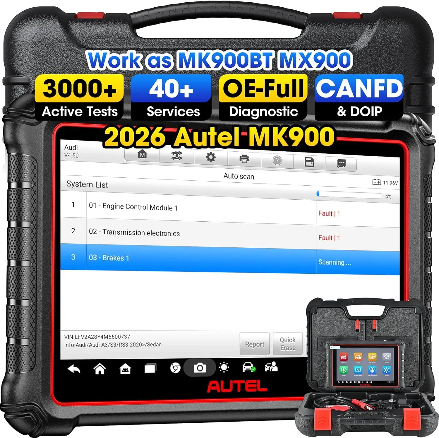 MK900 Scanner 2026 OBD2 Diagnostic Tool Up of MK808S MX808S MK808BT Works as MaxiCOM MX900 MK900BT MK900 BT w 3000
MK900 Scanner 2026 OBD2 Diagnostic Tool Up of MK808S MX808S MK808BT Works as MaxiCOM MX900 MK900BT MK900 BT w 3000