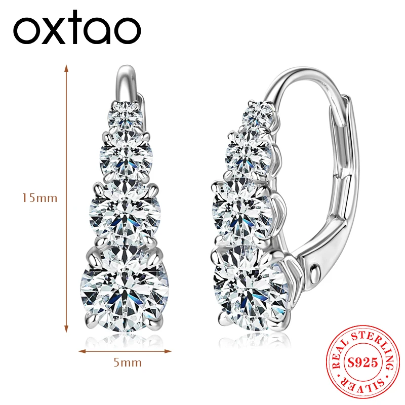 OXTAO Hoop Earrings 925 Sterling Silver for Women 4-stone Moissanite Clip Drop Earrings Sparkling Lab Diamond Luxury Jewelry
OXTAO Hoop Earrings 925 Sterling Silver for Women 4-stone Moissanite Clip Drop Earrings Sparkling Lab Diamond Luxury Jewelry