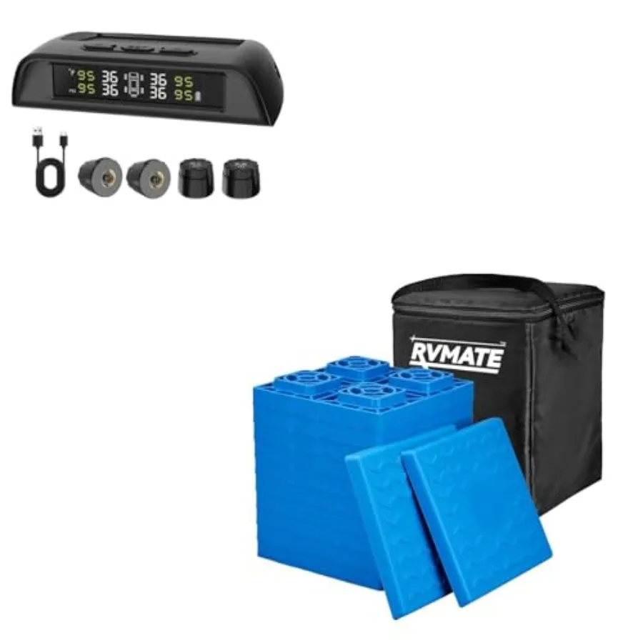 RV Tire Pressure Monitoring System 12 Pack RV Leveling Blocks for outdoor camping, durable polypropylene, black, real-time moni
RV Tire Pressure Monitoring System 12 Pack RV Leveling Blocks for outdoor camping, durable polypropylene, black, real-time moni